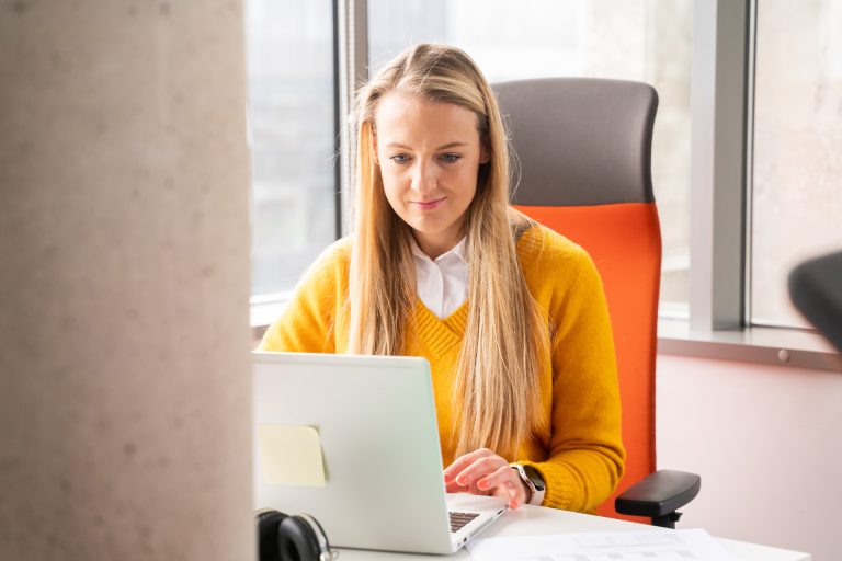 employee on laptop