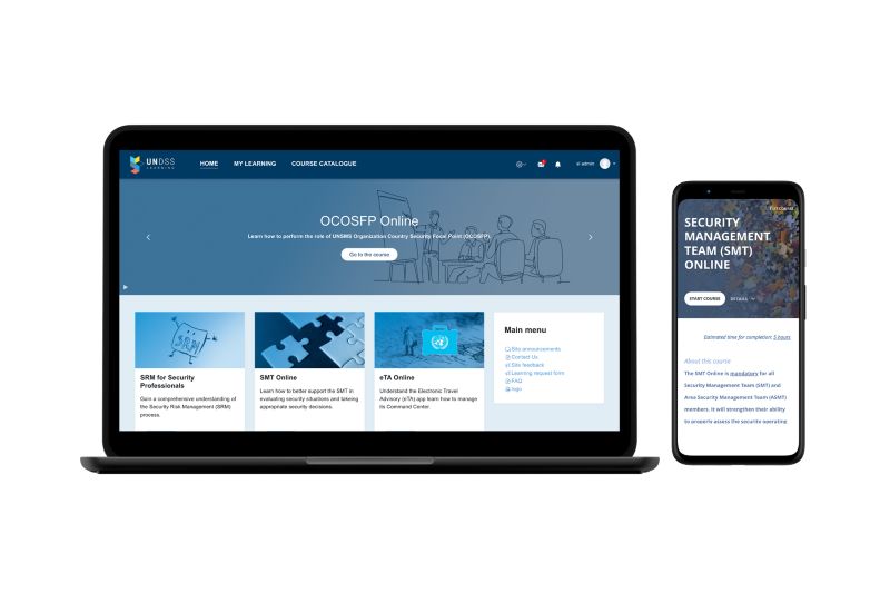Homepage-Mockup für UNDSS