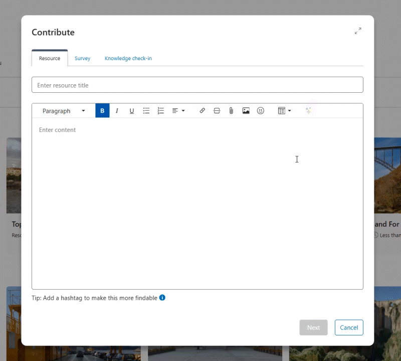 Totara's AI writing assistant allows you to create new text based on prompts you input. The summarise text function allows you to summarise longer, or draft text, allowing you to refine your copy as you work