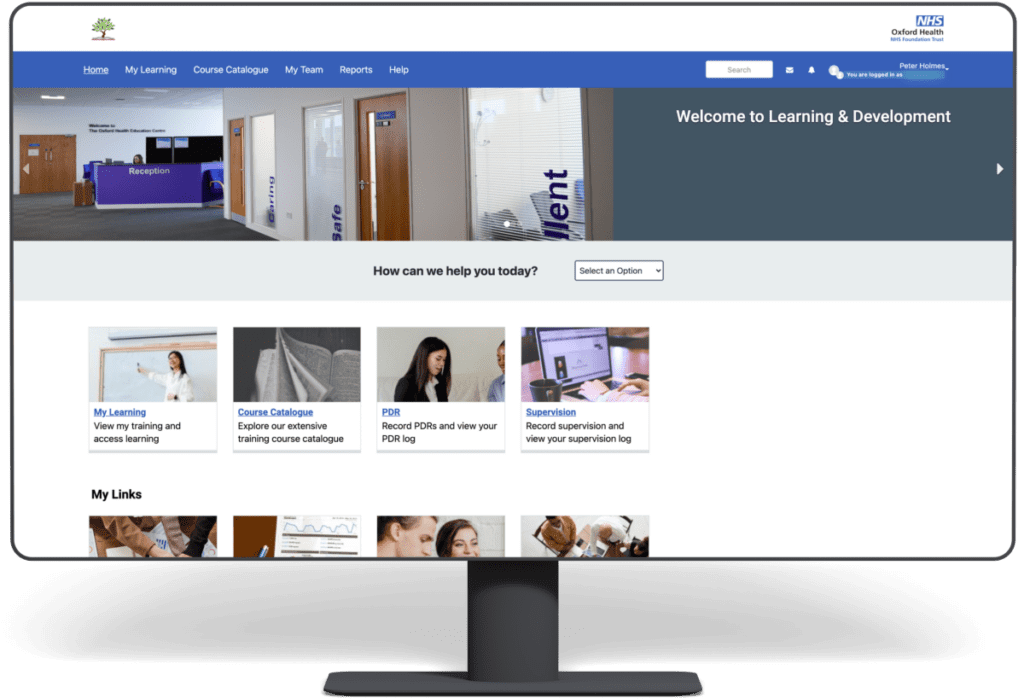 Oxford Health Homepage Screengrab