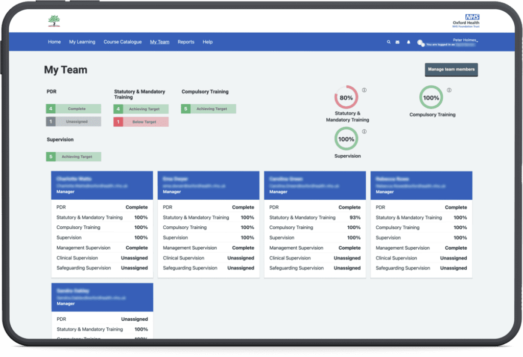 Oxford Health Mein Team Screengrab
