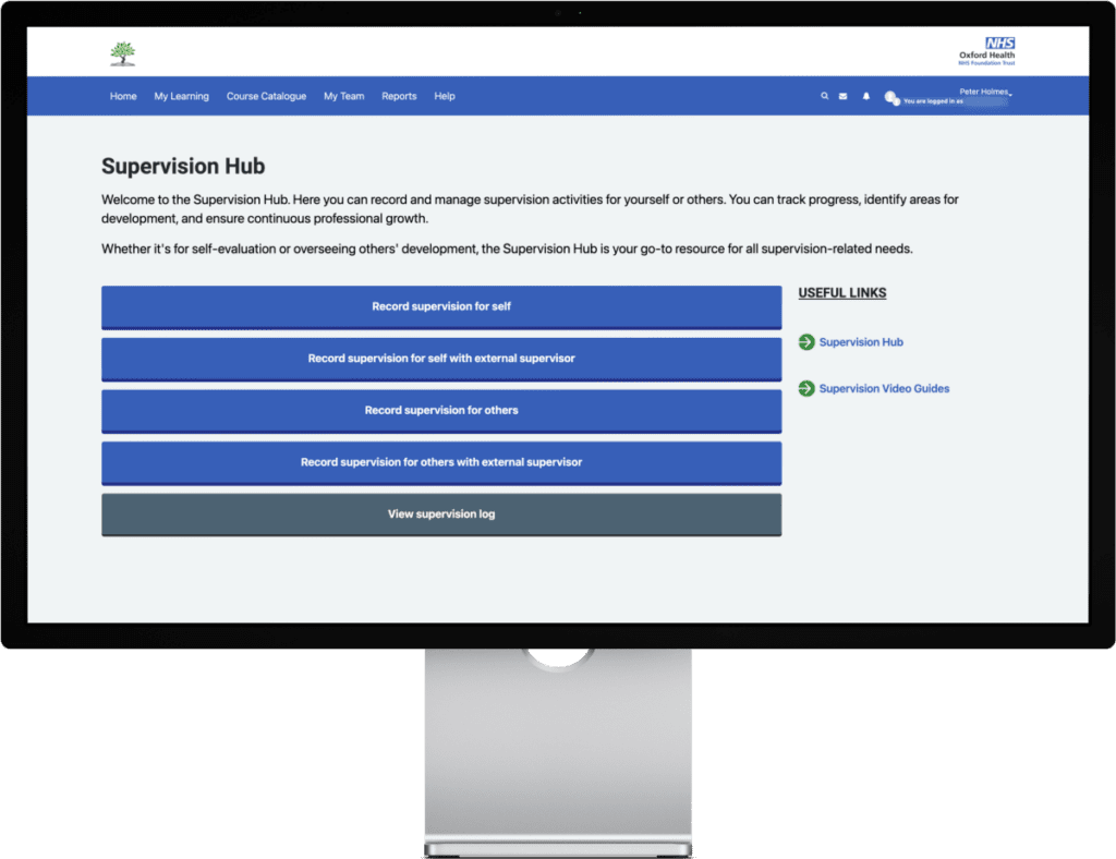 Oxford Health Supervision Hub Screengrab